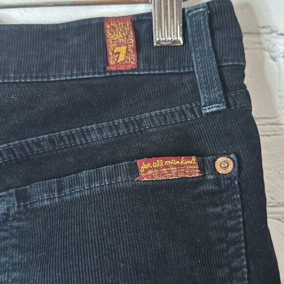 7 for all Mankind Womens Black Corduroy Pants size 26 cut # 717017 - Picture 4 of 10